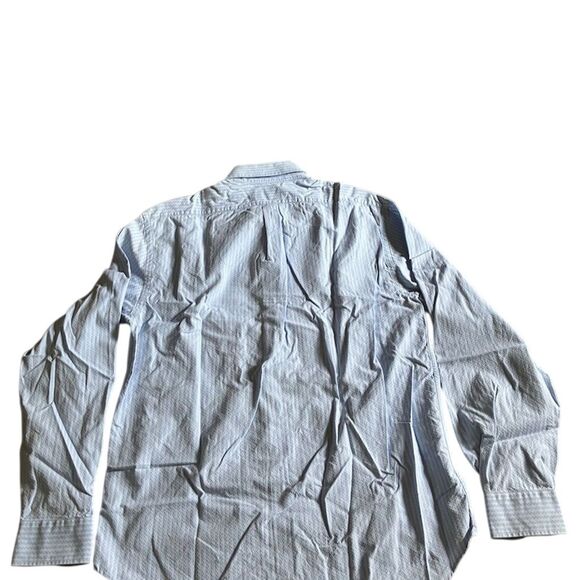 Emporio Armani Men's Blue Striped Long Sleeve‎ Button-Up Shirt M - Picture 2 of 16
